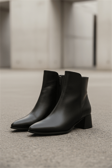 Timma Siyah ( 5 Cm Topuklu ) Günlük Kullanım Kadın Botu