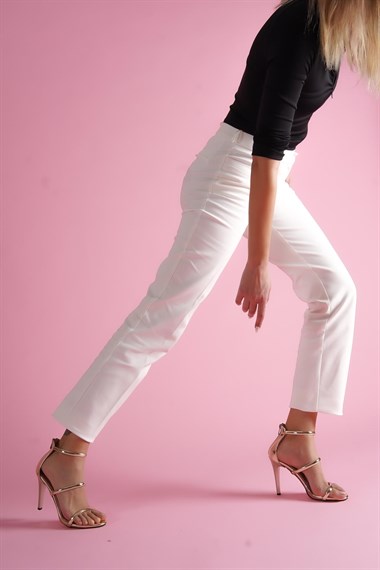 Toryo Gold Üç Bantlı Topuklu Ayakkabı