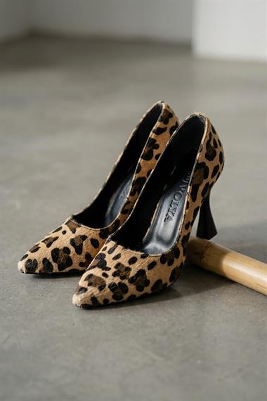 Vest Leopar (8cm) Topuk  Boyu Günlük Kullanım Stiletto
