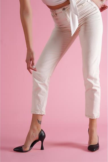 Violet Siyah Burnu Şeffaf Detaylı Günlük Kullanım Stiletto