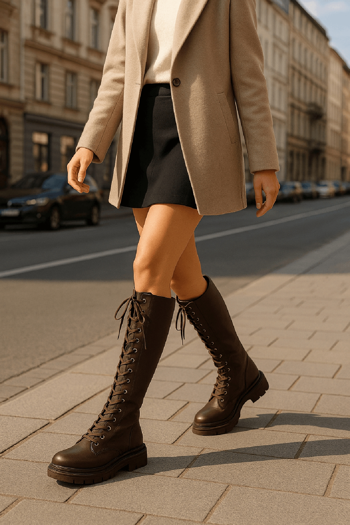 Bany Kahverengi Bağcıklı Yanı Fermuarlı Günlük Kadın Çizme