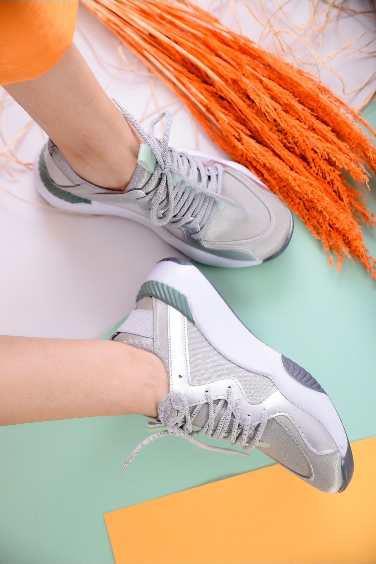 Birdy Gri Renkli Günlük Kadın Spor Ayakkabı