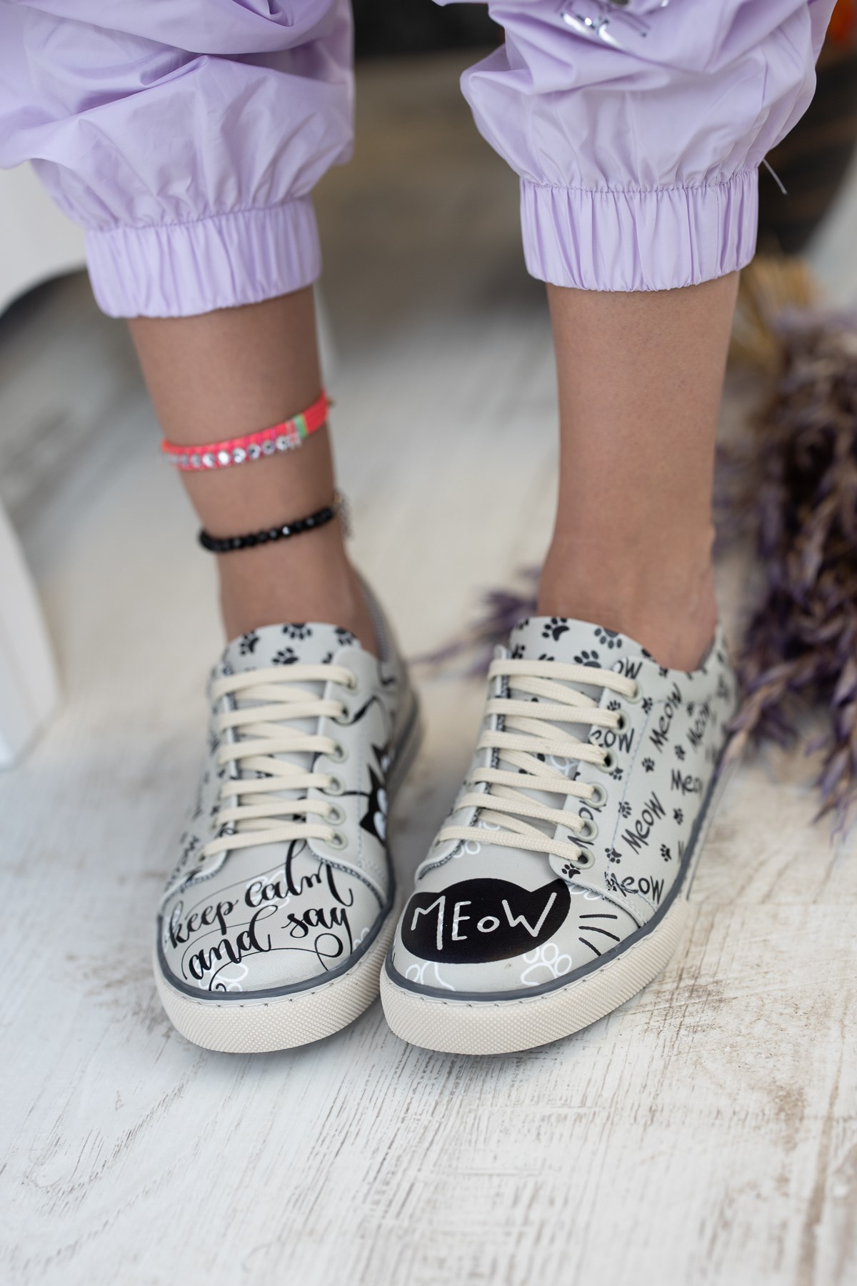 Meov Kedi Baskılı Günlük Sneaker