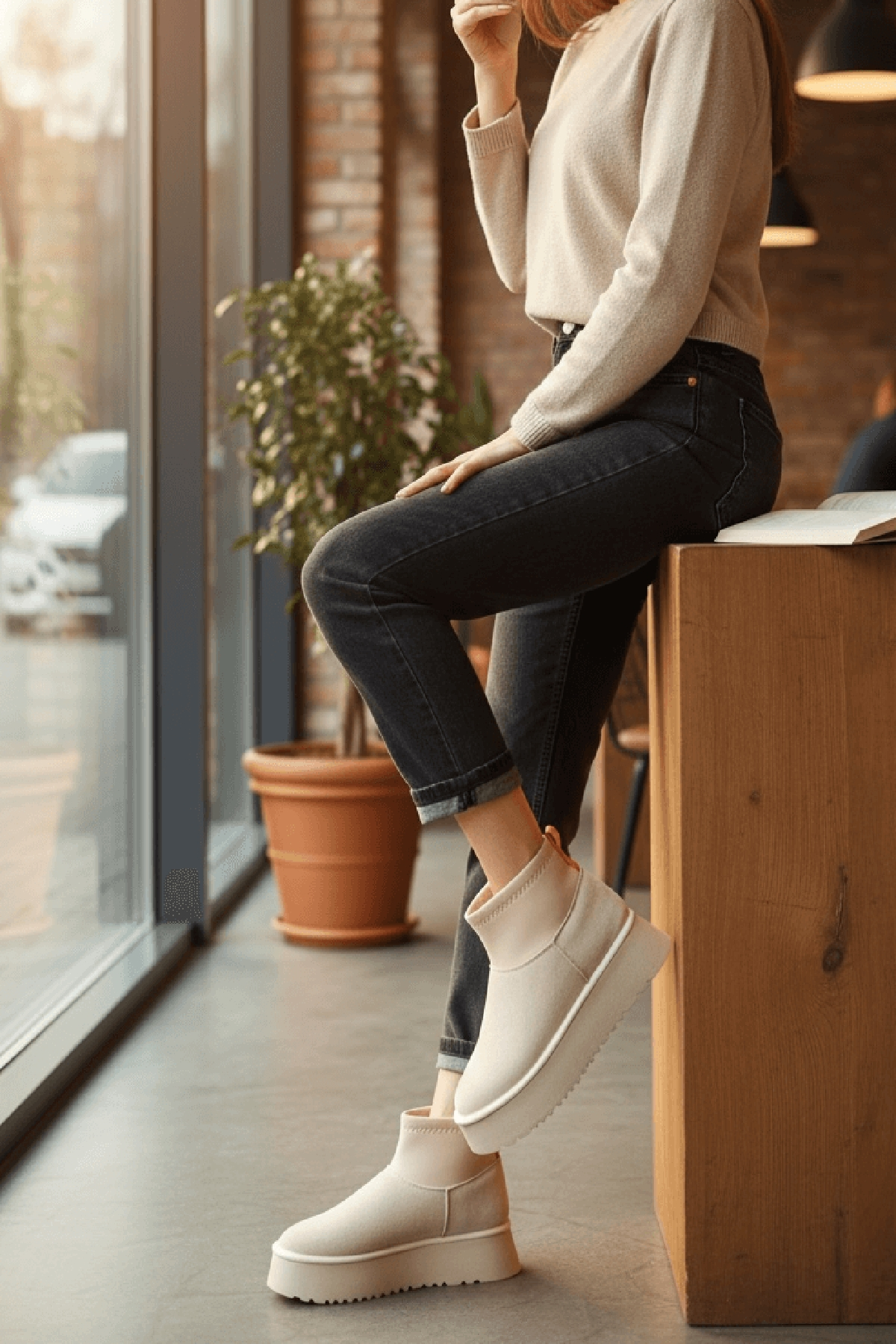 Slavia Bej (4.5 CM) İçi Kürklü Streçli Günlük Kullanım Bot