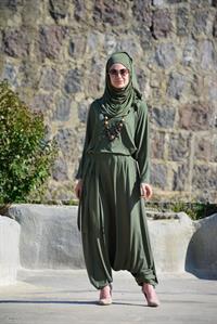  esila şalvar takım haki yeşil