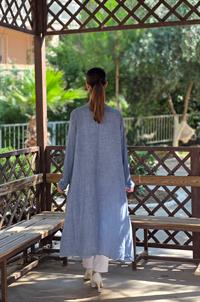  keten etnik salaş tunik indigo mavi