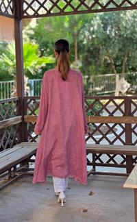  keten etnik salaş tunik pembe