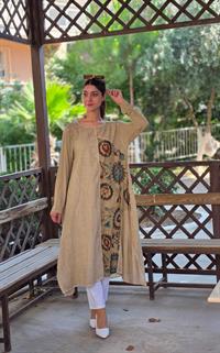  keten etnik salaş tunik taş rengi