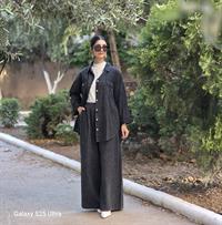  keten rahat salaş pantolon antrasit