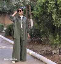  keten rahat salaş pantolon haki yeşil