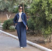  keten rahat salaş pantolon lacivert