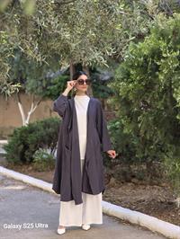  keten salaş hırka antrasit