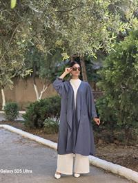  keten salaş hırka indigo mavi