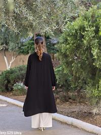  keten salaş hırka siyah