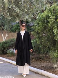  keten salaş hırka siyah