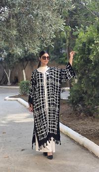  otantik kimona ekru zigzak