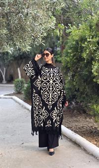  otantik önü kapalı kimona ekru siyah