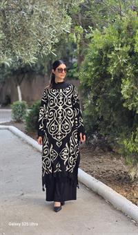  otantik önü kapalı kimona ekru siyah