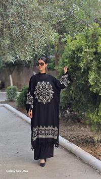  otantik önü kapalı kimona siyah ekry