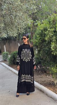  otantik önü kapalı kimona siyah ekry