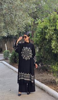  otantik önü kapalı kimona siyah ekry