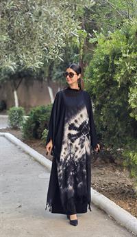  otantik önü kapalı kimona siyah gri