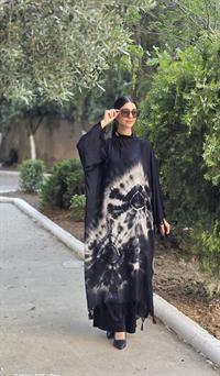  otantik önü kapalı kimona siyah gri