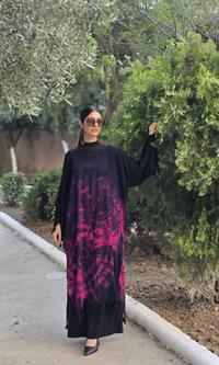  otantik önü kapalı kimona siyah pembe