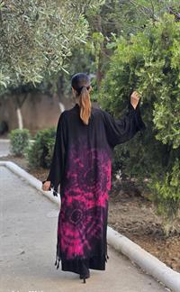  otantik önü kapalı kimona siyah pembe