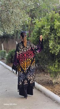  otantik önü kapalı kimona siyah renkli