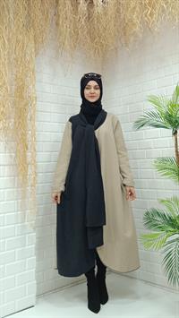 Atkılı Ferace Krem Antrasit