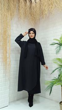 Atkılı Ferace Antrasit Siyah