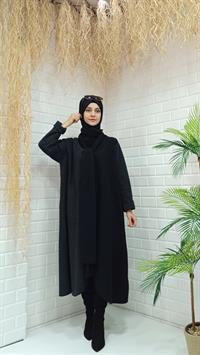 Atkılı Ferace Antrasit Siyah