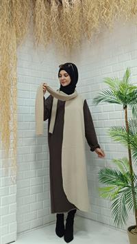 Atkılı Ferace Kahve Krem