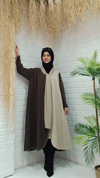 Atkılı Ferace Kahve Krem