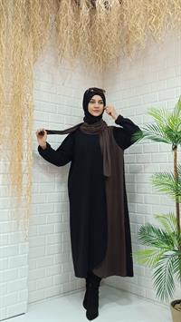 Atkılı Ferace Siyah Kahve