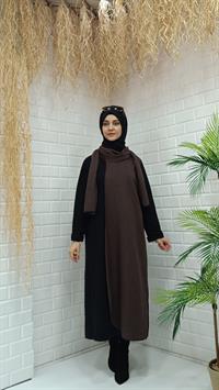 Atkılı Ferace Siyah Kahve