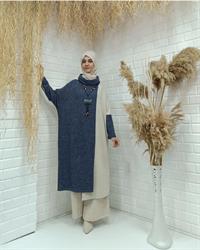 Beli Lastikli Salaş Pantalon Ekru