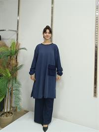 Beli Lastikli Salaş Pantalon Lacivert