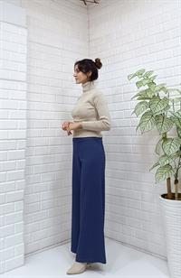 Beli Lastikli Salaş Pantalon Mavi