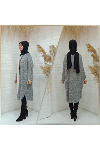 Bisiklet Yaka Çift Renkli Yarasa Kol Yün Tunik