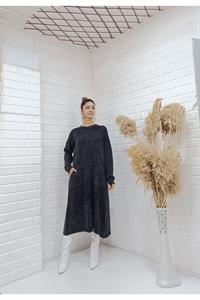 Cepli Bisiklet Yaka Uzun Salaş Tunik