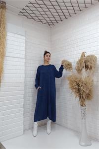 Cepli Bisiklet Yaka Uzun Salaş Tunik