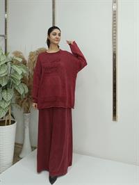 cepli püsküllü bluz bordo