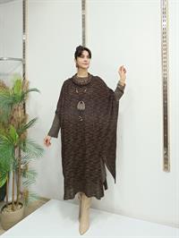 Degaje Yaka Tarz Panço Kahverengi