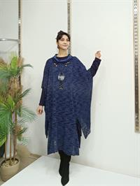 Degaje Yaka Tarz Panço Lacivert