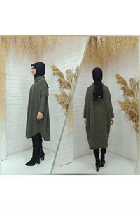 Degaje Yaka Düz Yarasa Kol Tunik