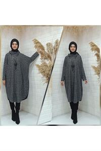 Degaje Yaka Düz Yarasa Kol Tunik