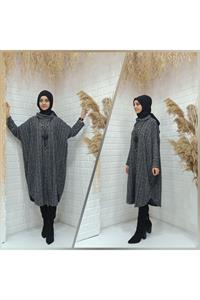 Degaje Yaka Düz Yarasa Kol Tunik