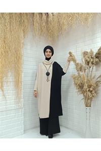 Degaje Yaka Yarasa Kol Yün Tunik